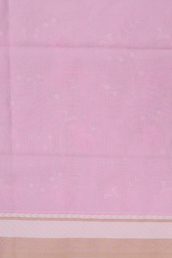 Kota Cotton Saree In Pink With Floral Design