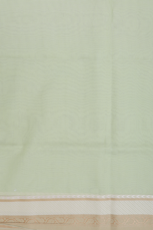 Kota Cotton Saree In Light Green With Floral Design