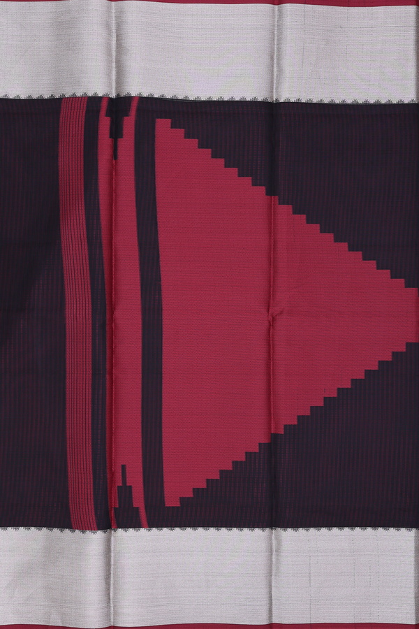 Kota Cotton Saree In Black With Floral Design