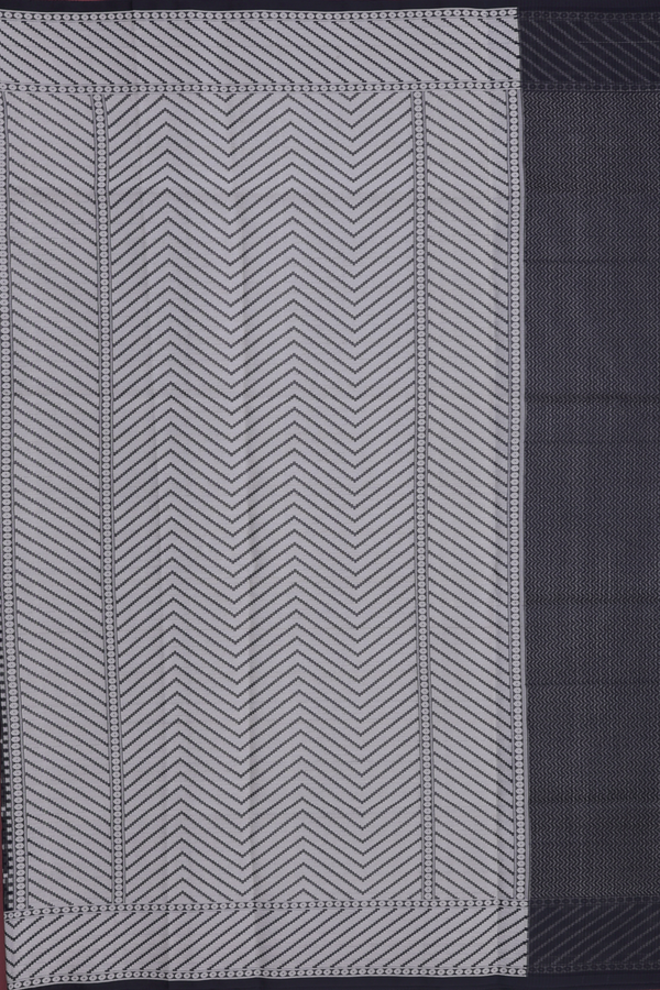 Kota Cotton Saree In Black With Geometric Design