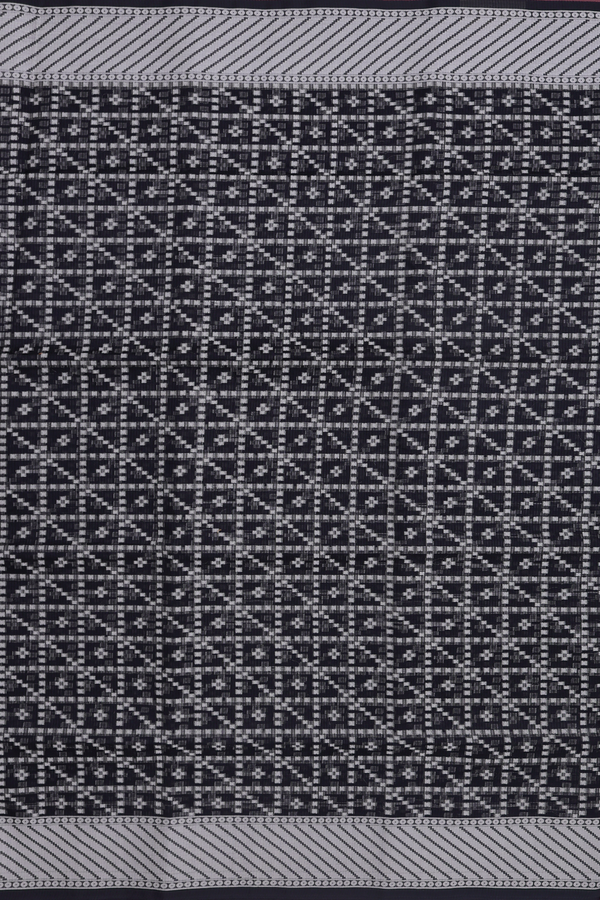 Kota Cotton Saree In Black With Geometric Design