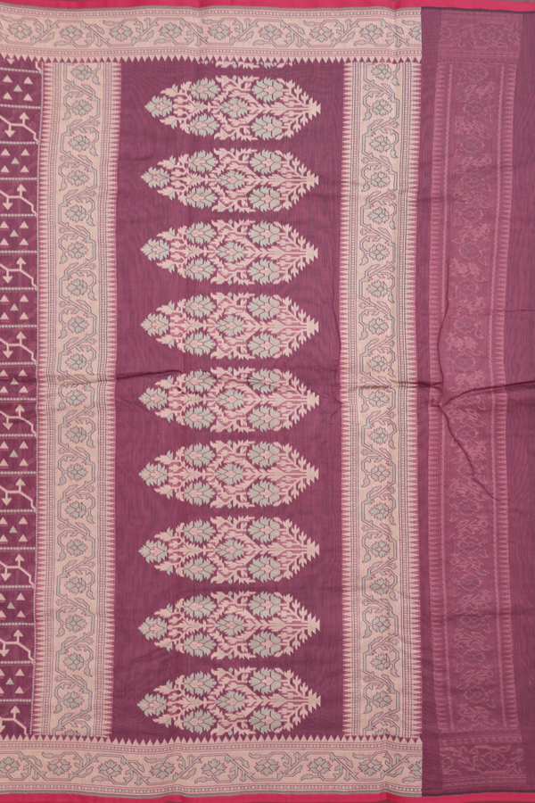 Kota Cotton Saree In Burgundy Red With Checks Design
