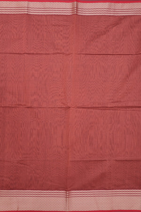 Maheswari Silk Cotton Saree Brick Brown With Threadwork Border