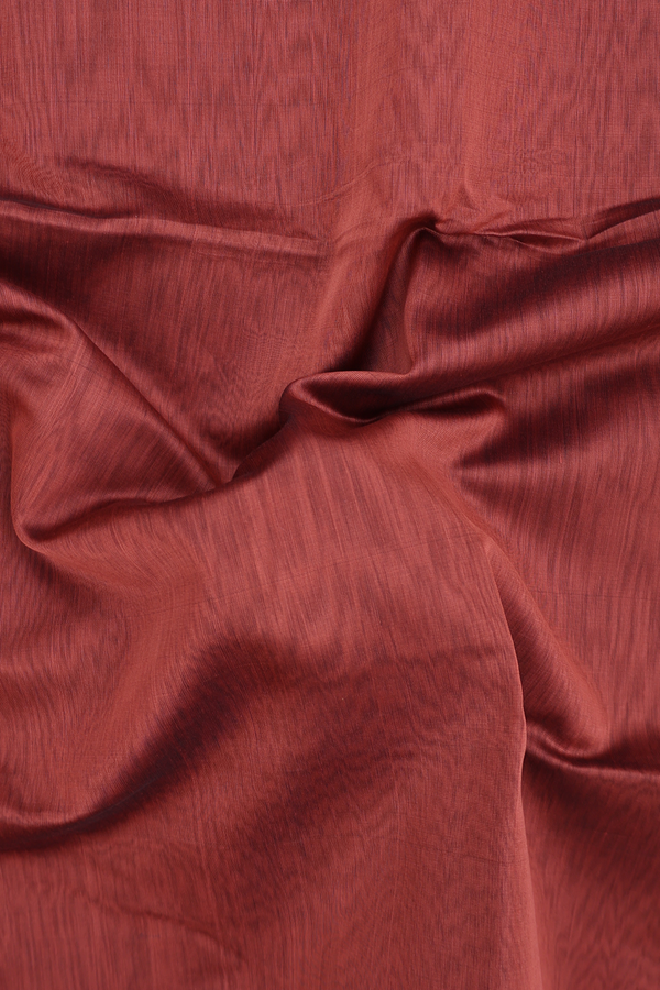 Maheswari Silk Cotton Saree Brick Brown With Threadwork Border