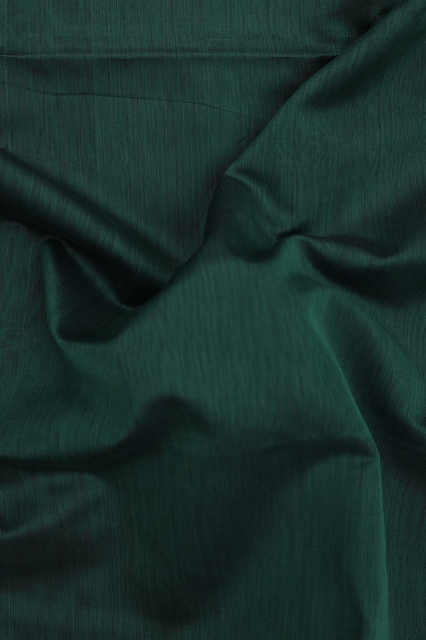 Maheswari Silk Cotton Saree Forest Green With Threadwork Border