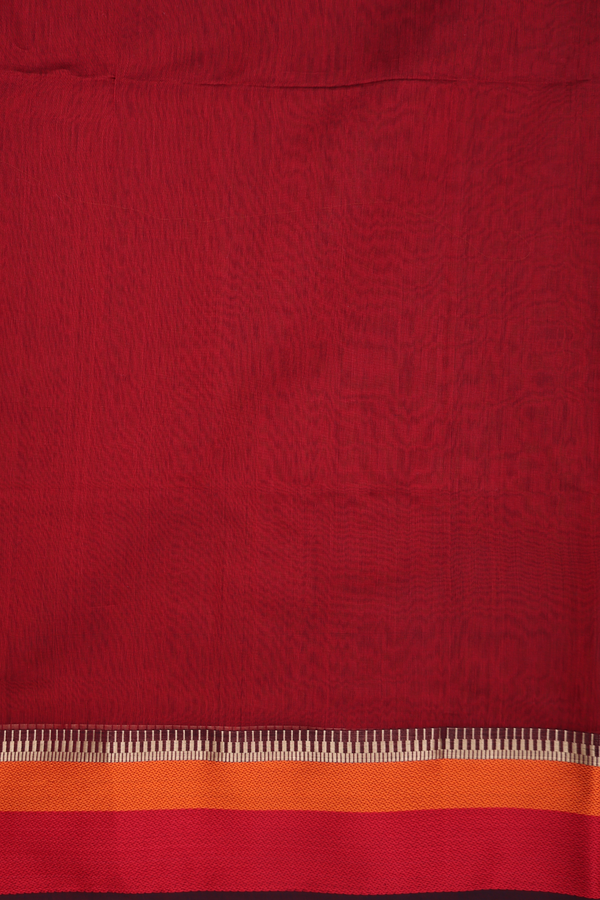 Maheswari Silk Cotton Saree Golden Brown With Threadwork Border