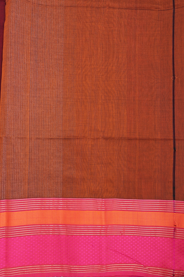 Maheswari Silk Cotton Saree Berry Red With Contrast Border