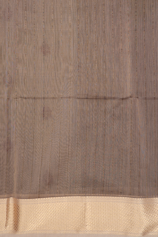 Maheswari Silk Cotton Saree Coffee Brown With Stripes Design