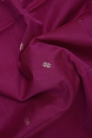 Maheswari Silk Cotton Saree Deep Mulberry With Floral Buttas