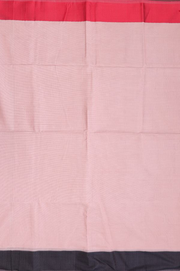Maheswari Silk Cotton Saree Dusty Rose With Threadwork Border