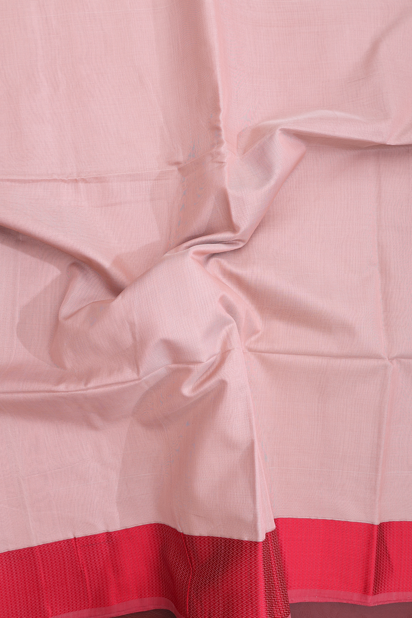 Maheswari Silk Cotton Saree Dusty Rose With Threadwork Border