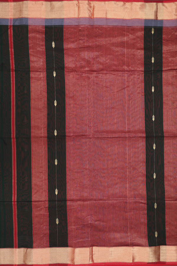 Maheswari Silk Cotton Saree Forest Green With Stripes Design