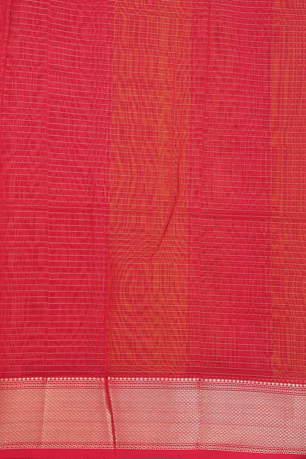 Maheswari Silk Cotton Saree Golden Yellow With Checks Design