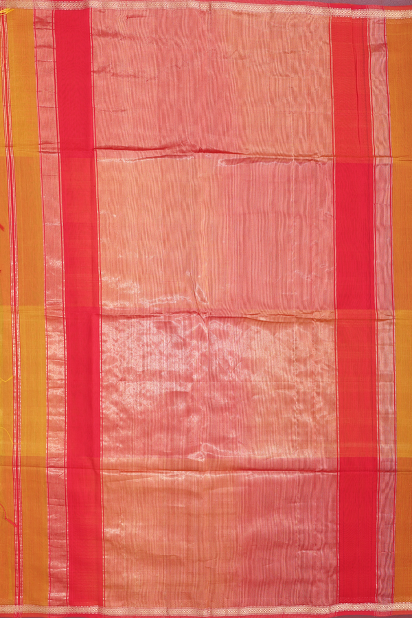 Maheswari Silk Cotton Saree Golden Yellow With Floral Buttas