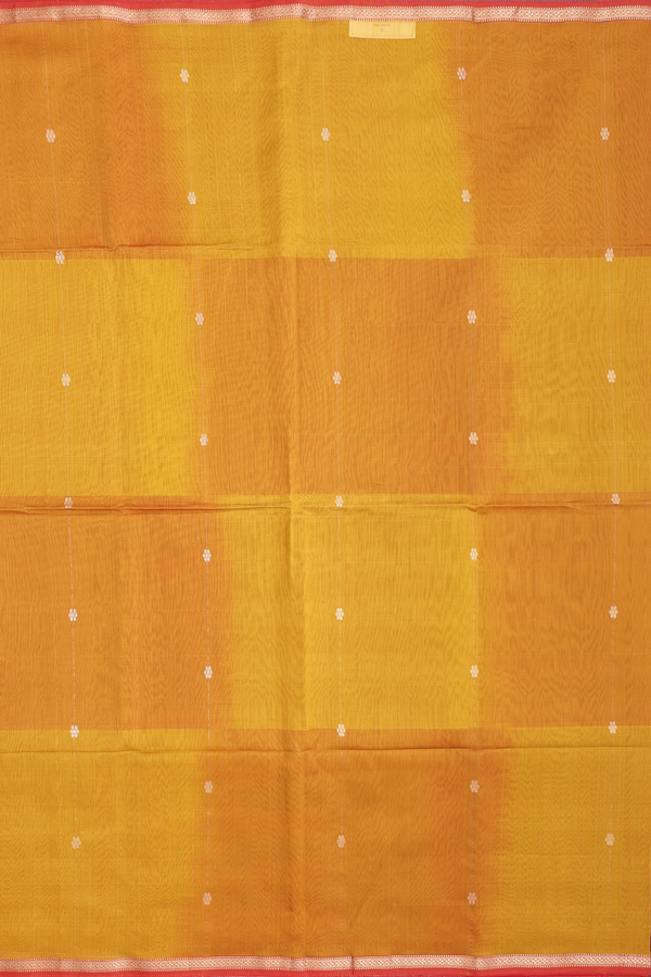 Maheswari Silk Cotton Saree Golden Yellow With Floral Buttas