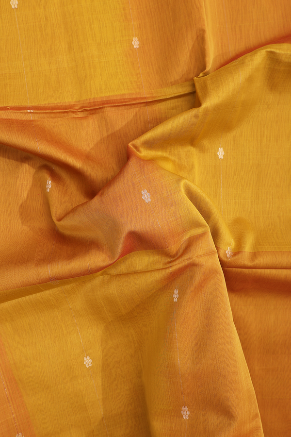 Maheswari Silk Cotton Saree Golden Yellow With Floral Buttas