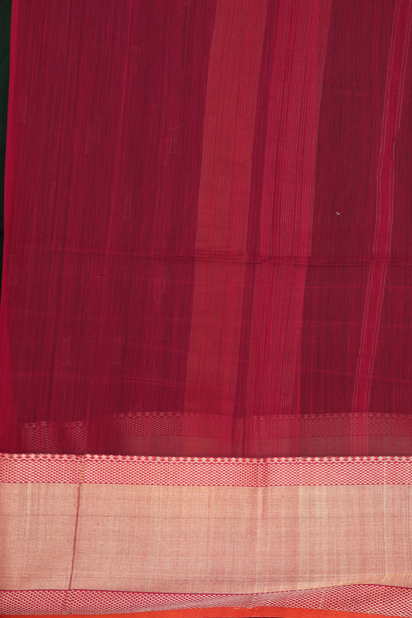 Maheswari Silk Cotton Saree Green With Allover Buttas