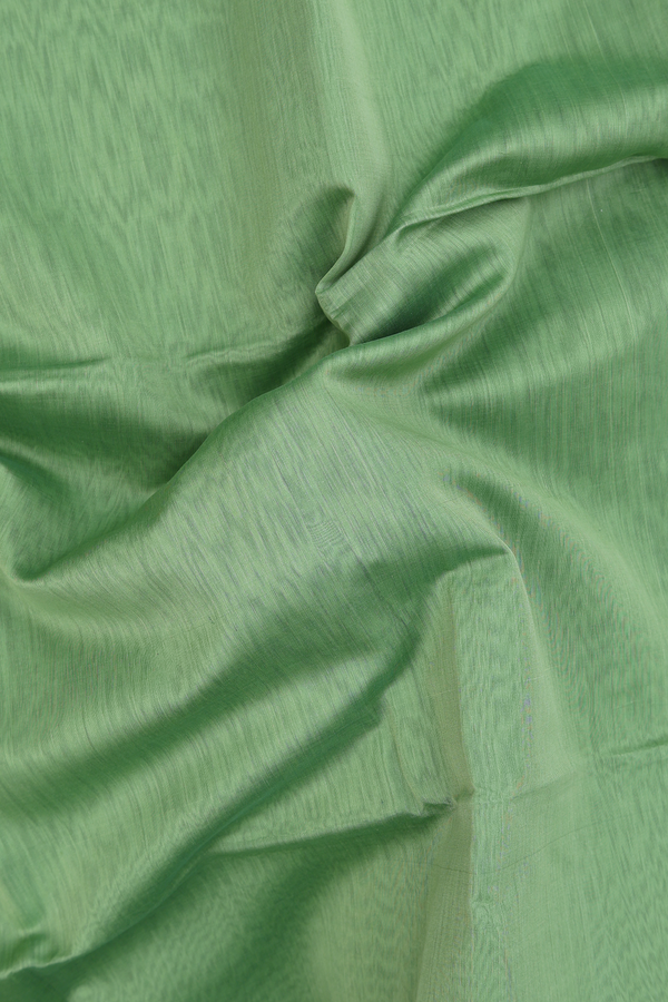 Maheswari Silk Cotton Saree Green With Zari Border