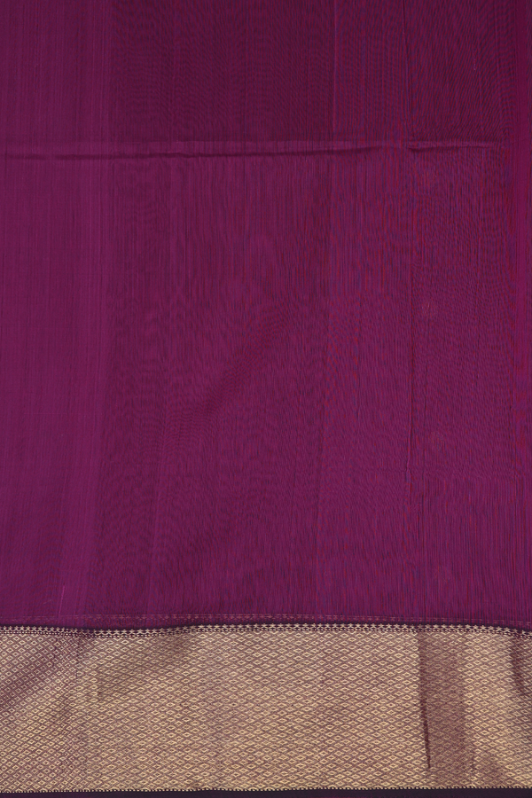 Maheswari Silk Cotton Saree In Berry Purple With Floral Buttas