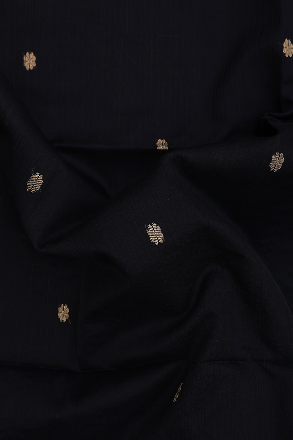 Maheswari Silk Cotton Saree In Black With Stripes Design