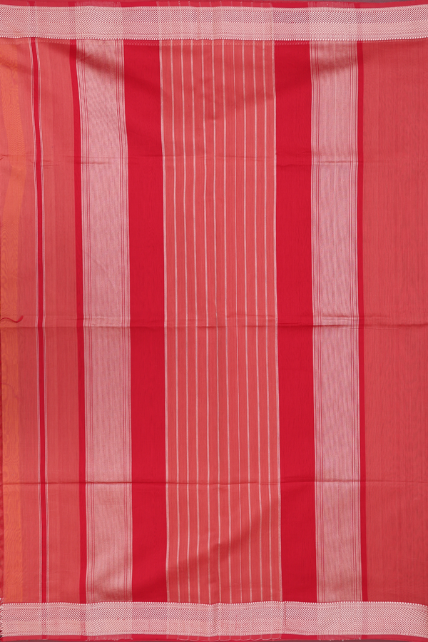 Maheswari Silk Cotton Saree In Brick Red With Contrast Border