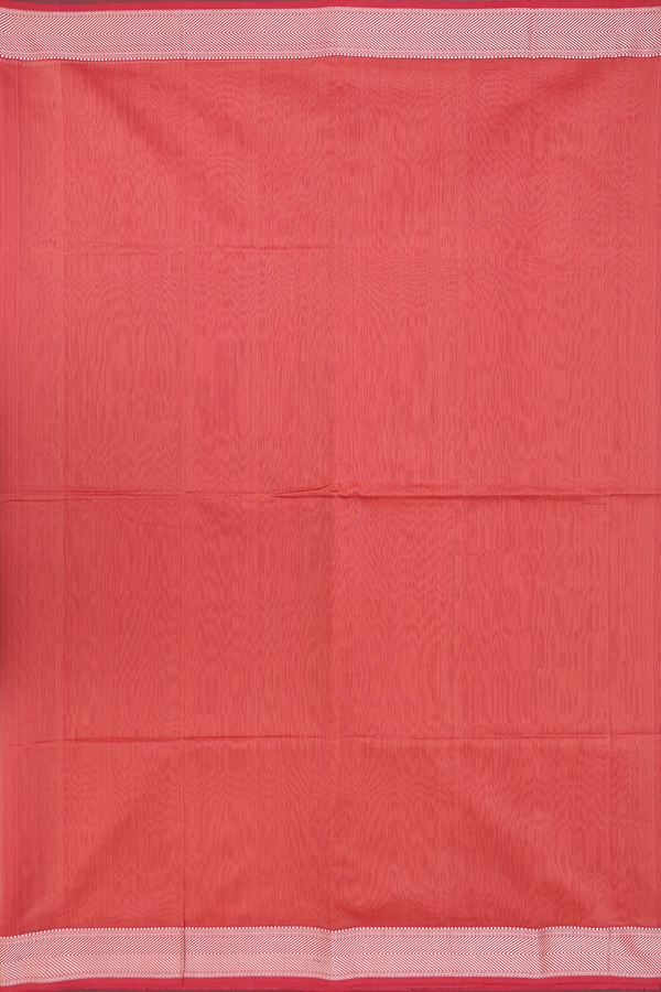 Maheswari Silk Cotton Saree In Brick Red With Contrast Border