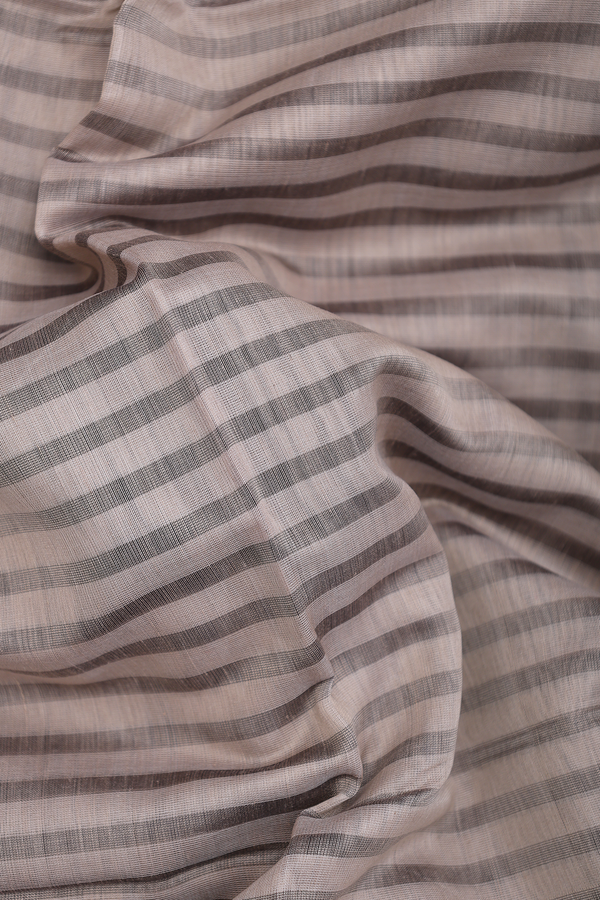 Maheswari Silk Cotton Saree In Brown With Stripes Design