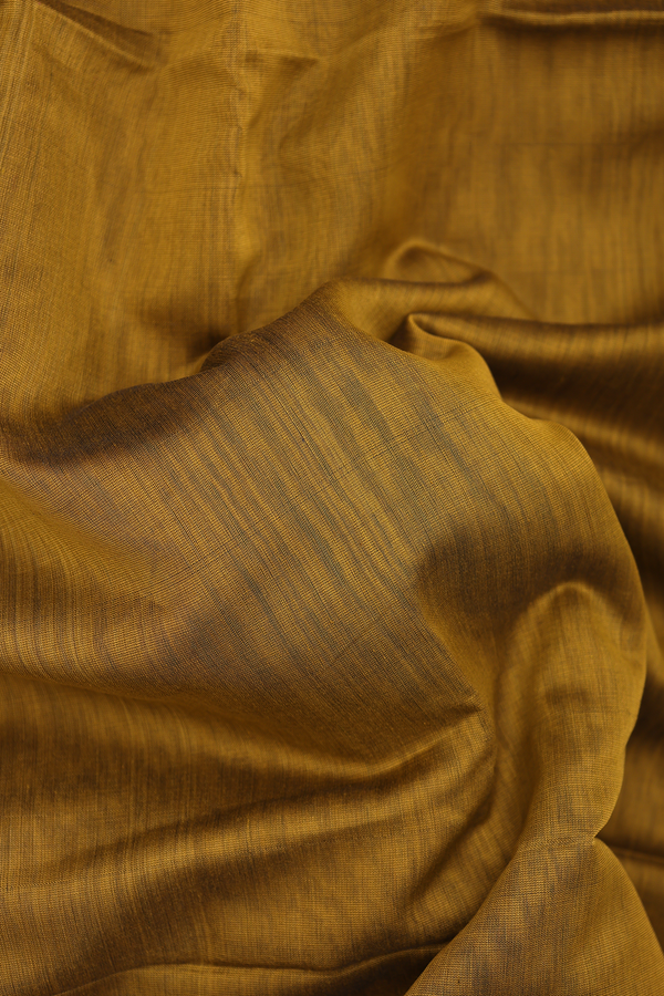 Maheswari Silk Cotton Saree In Brown With Threadwork Border