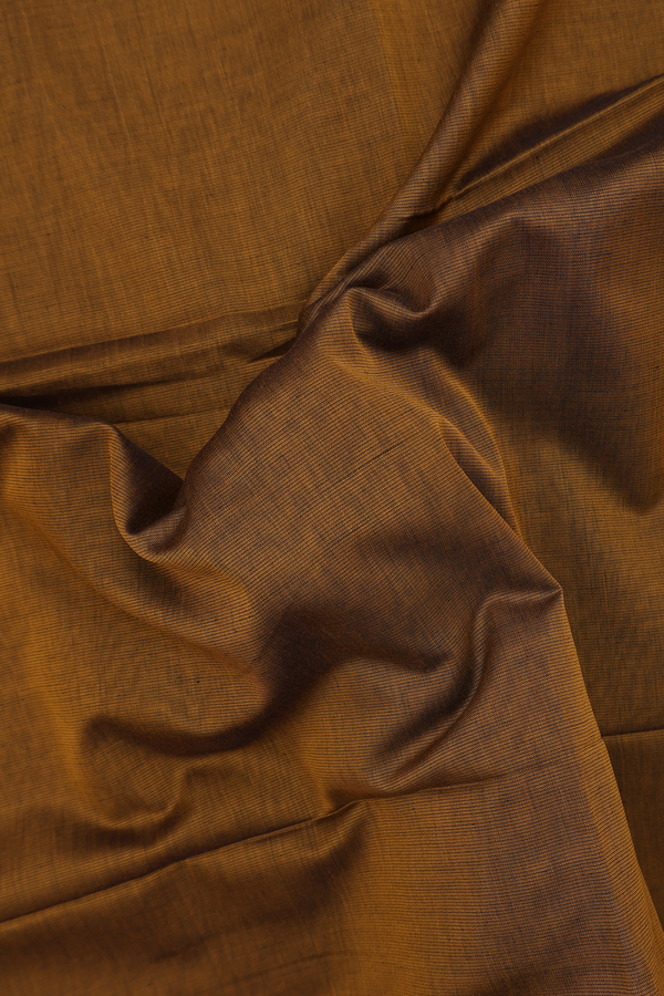 Maheswari Silk Cotton Saree In Brown With Threadwork Border