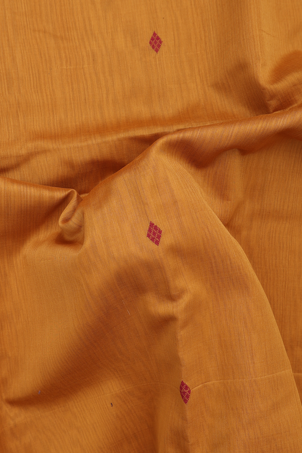 Maheswari Silk Cotton Saree In Brown With Threadwork Buttas