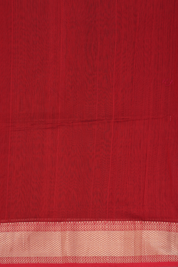 Maheswari Silk Cotton Saree In Brown With Zari Buttas