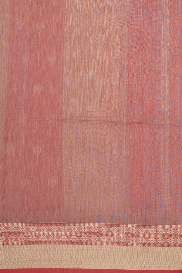 Maheswari Silk Cotton Saree In Chilli Red With Floral Buttas