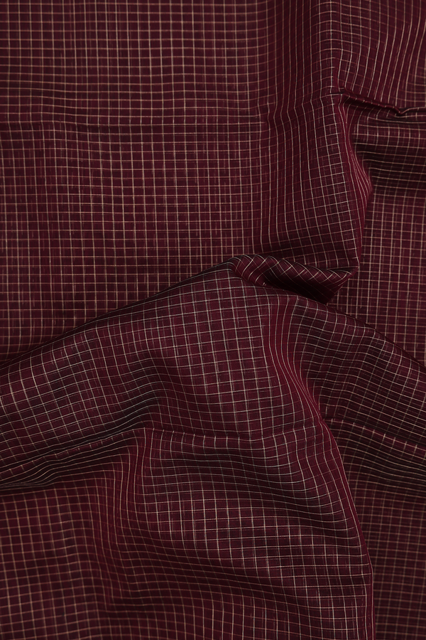 Maheswari Silk Cotton Saree In Coffee Brown With Checks Design