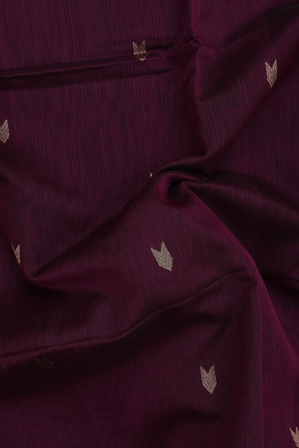 Maheswari Silk Cotton Saree In Coffee Brown With Zari Buttas