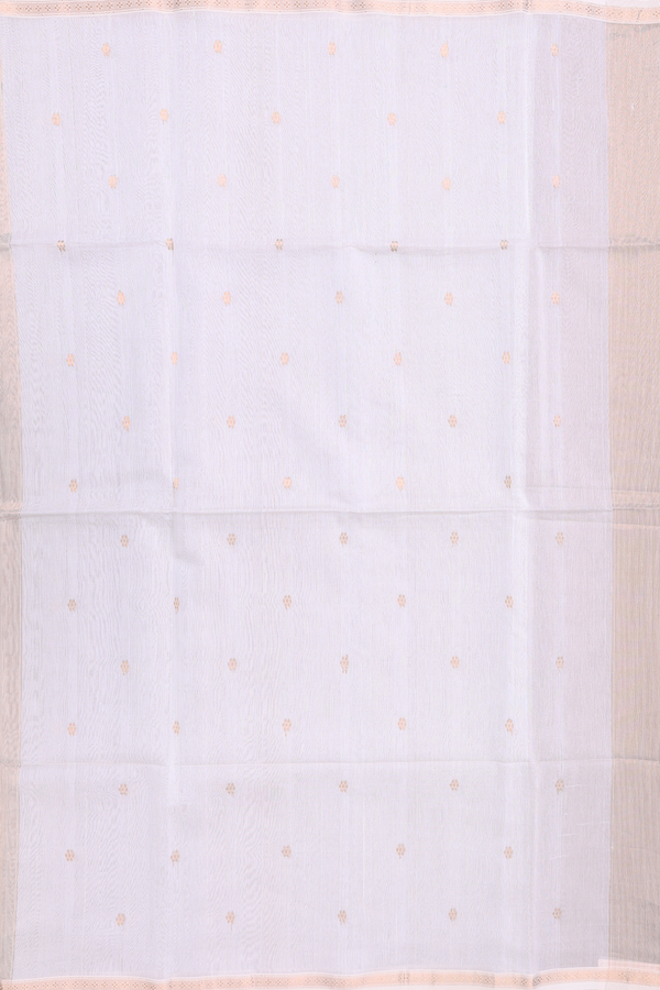 Maheswari Silk Cotton Saree In Cream With Floral Buttas