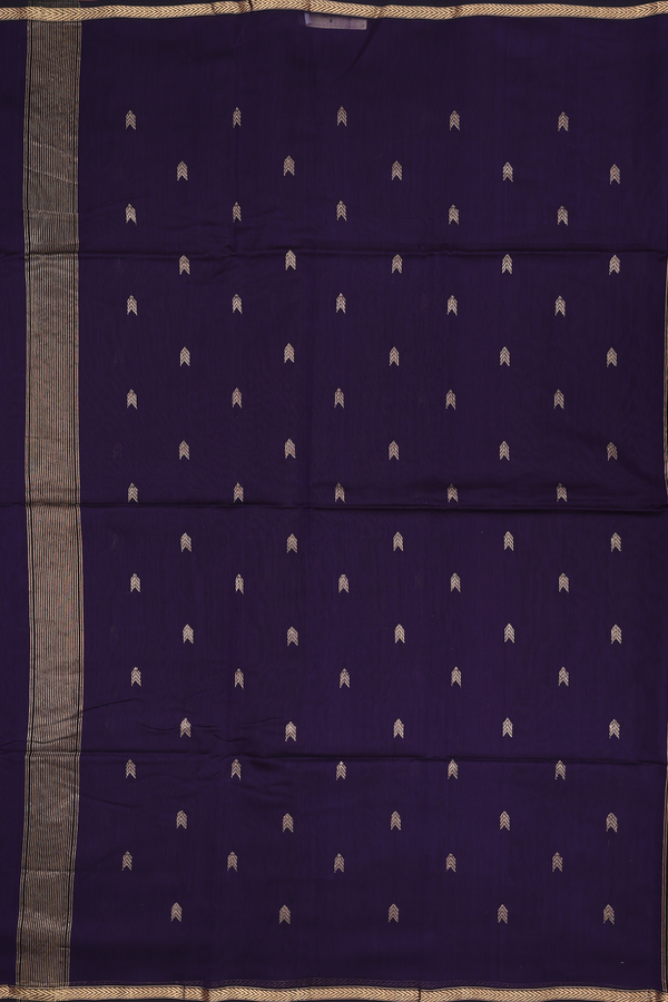 Maheswari Silk Cotton Saree In Deep Purple With Arrow Buttas