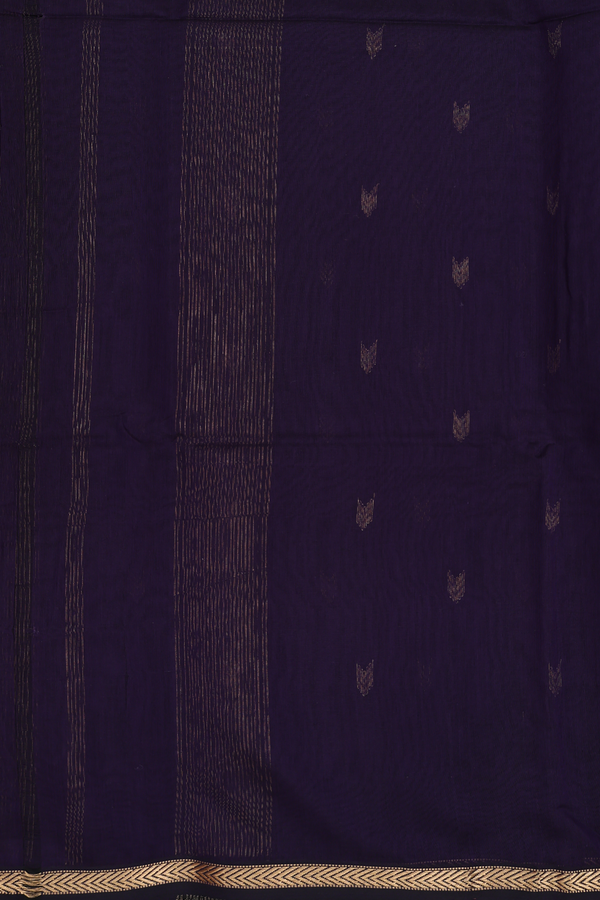 Maheswari Silk Cotton Saree In Deep Purple With Arrow Buttas