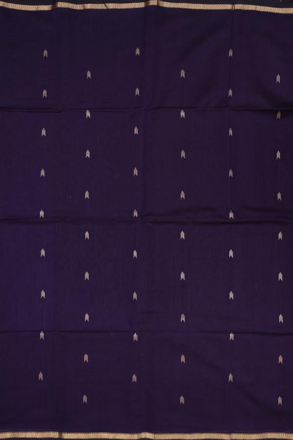 Maheswari Silk Cotton Saree In Deep Purple With Arrow Buttas
