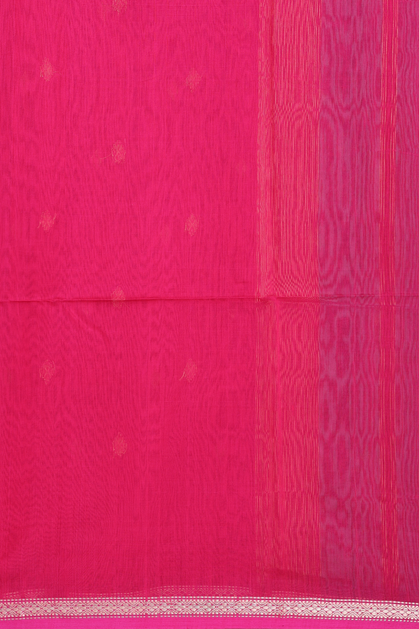 Maheswari Silk Cotton Saree In Dual Tone With Zari Buttas