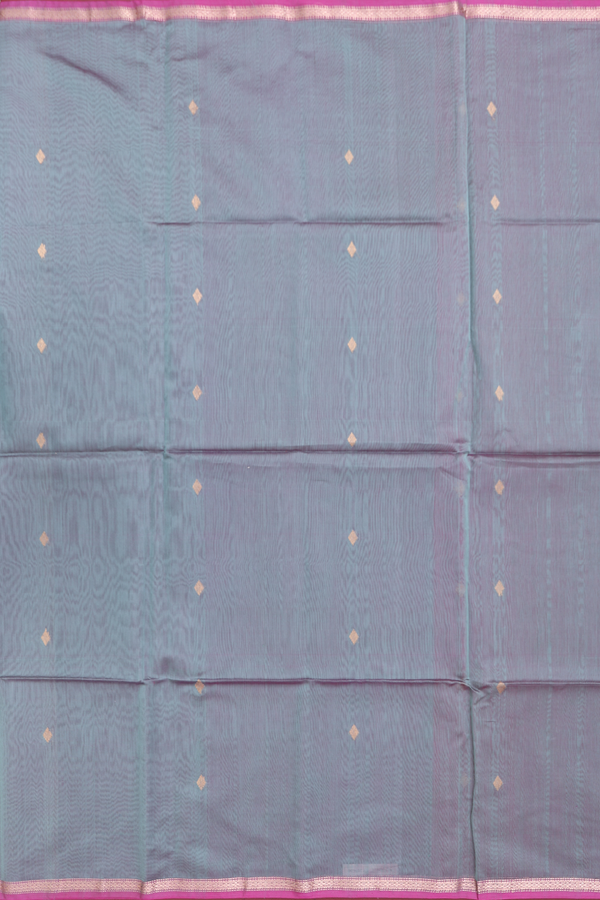 Maheswari Silk Cotton Saree In Dual Tone With Zari Buttas