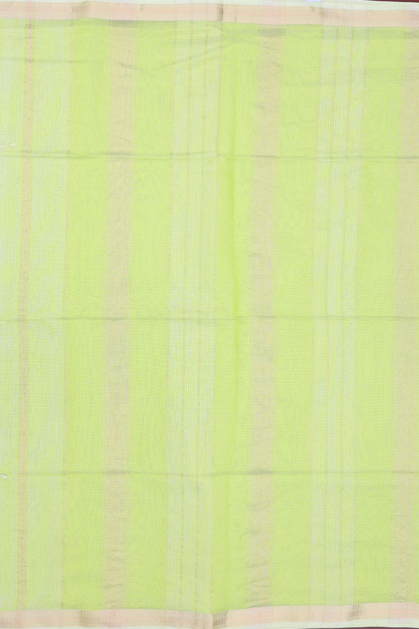 Maheswari Silk Cotton Saree In Green With Checks Design