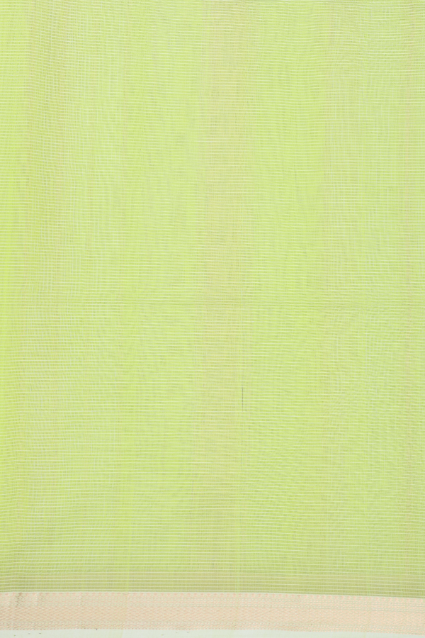 Maheswari Silk Cotton Saree In Green With Checks Design