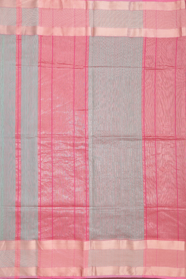 Maheswari Silk Cotton Saree In Green With Contrast Border