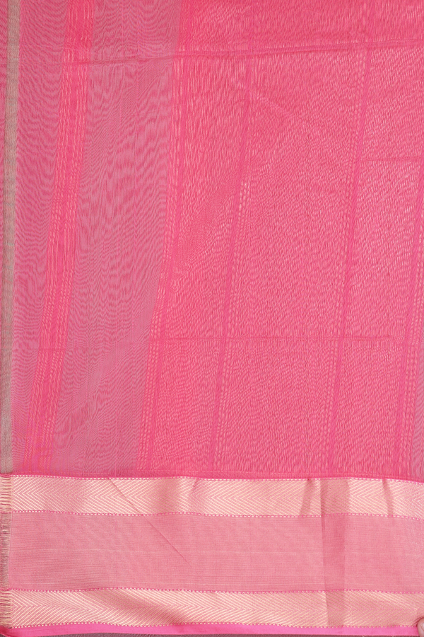 Maheswari Silk Cotton Saree In Green With Contrast Border