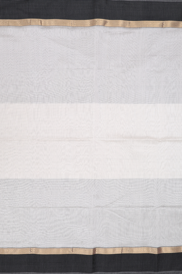 Maheswari Silk Cotton Saree In Grey Black With Stripes Design