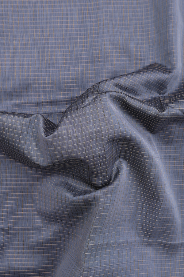 Maheswari Silk Cotton Saree In Grey With Checks Design