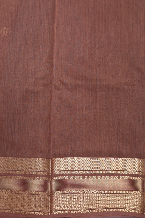 Maheswari Silk Cotton Saree In Grey With Buttas
