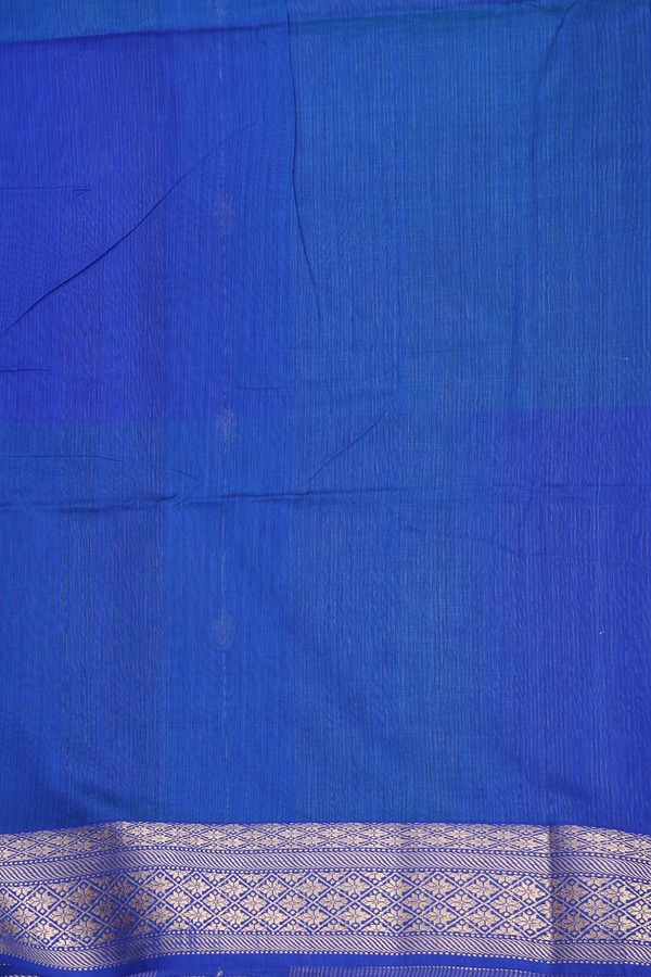 Maheswari Silk Cotton Saree In Indigo Blue With Floral Desig