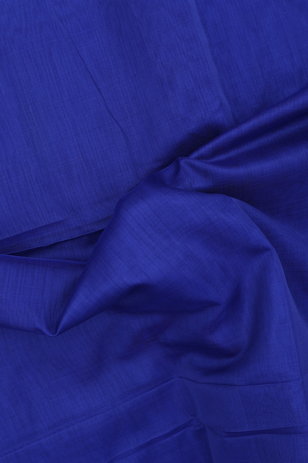 Maheswari Silk Cotton Saree In Indigo Blue With Zari Border