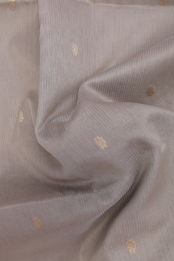 Maheswari Silk Cotton Saree In Khaki With Floral Buttas